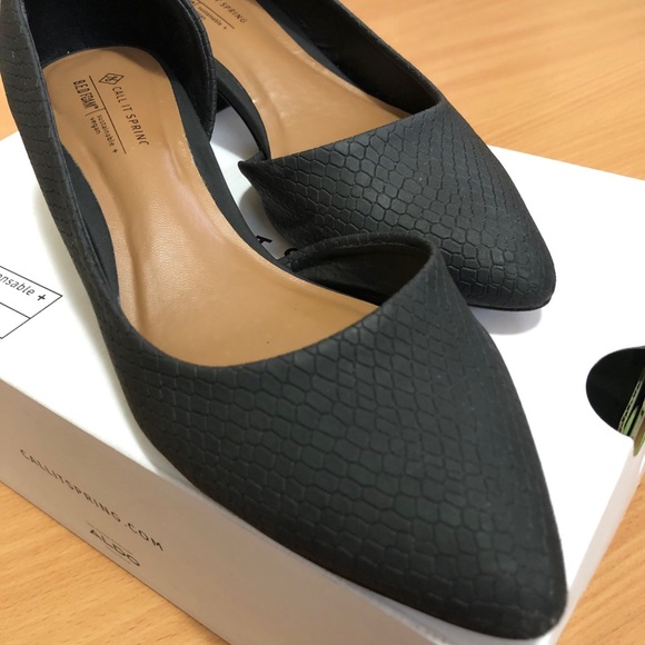 Call It Spring | Black vegan leather pumps Size 6 - Picture 3 of 7